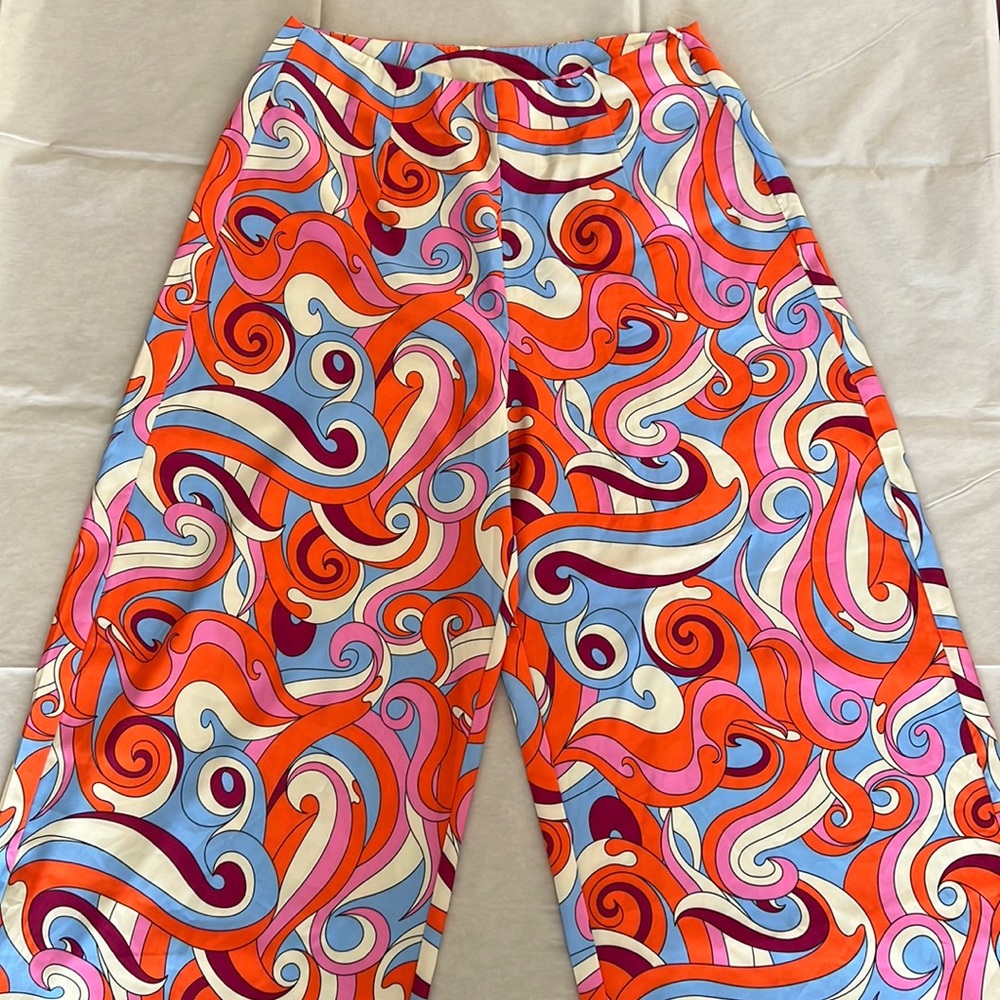Cider Wave Print Wide Leg Pants